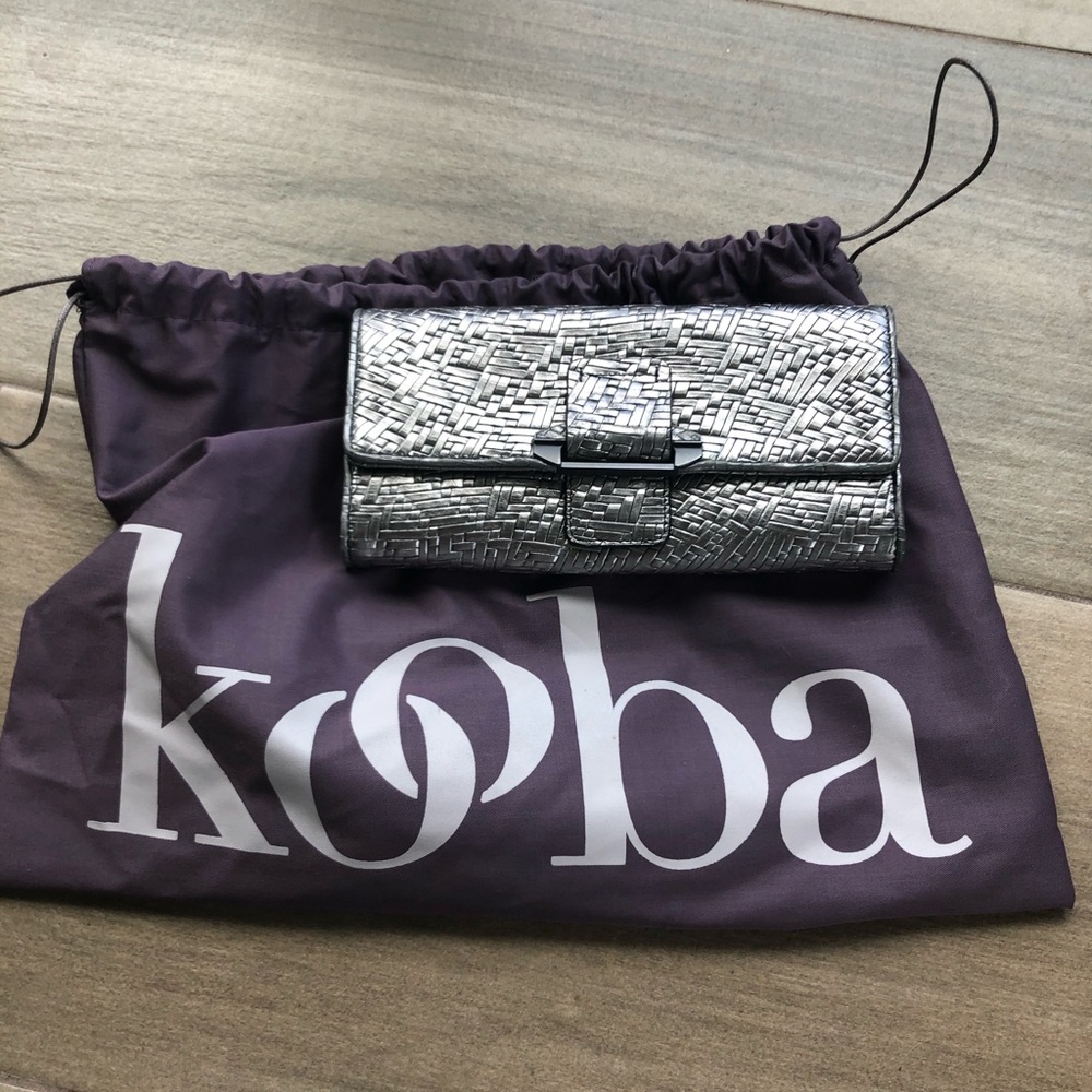 Brand new metallic silver leather wallet